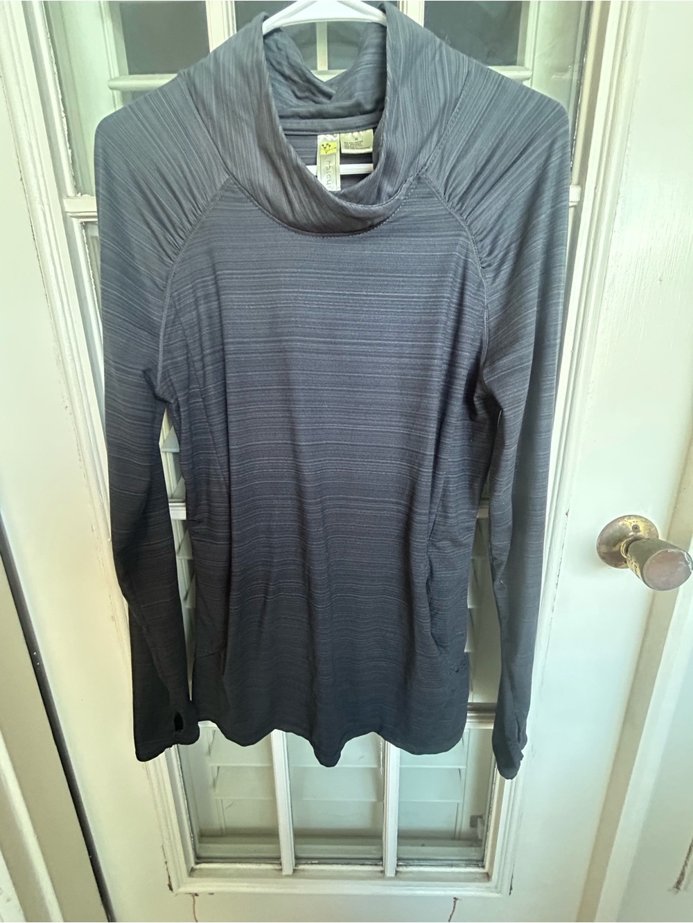 Cowl Neck Long-Sleeve Tee in Gray - Halcyon
